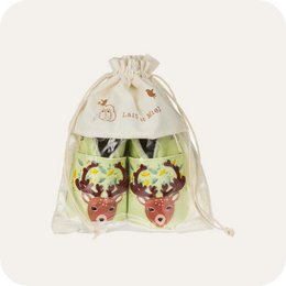 Reindeer baby soft leather slippers