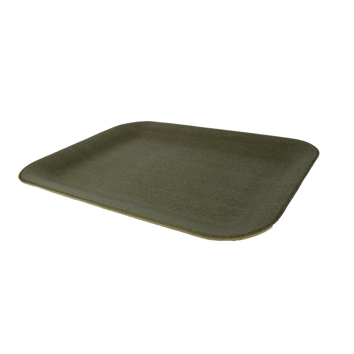 Tablette plate grande bac à portion en tricot vert enduit