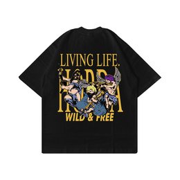 T-shirt Boxy Fit Wild and Free 100% Cotone Made in Italy