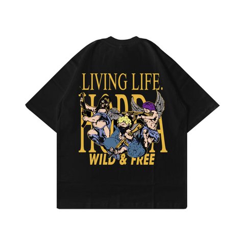 T-shirt Boxy Fit Wild and Free 100% Cotone Made in Italy