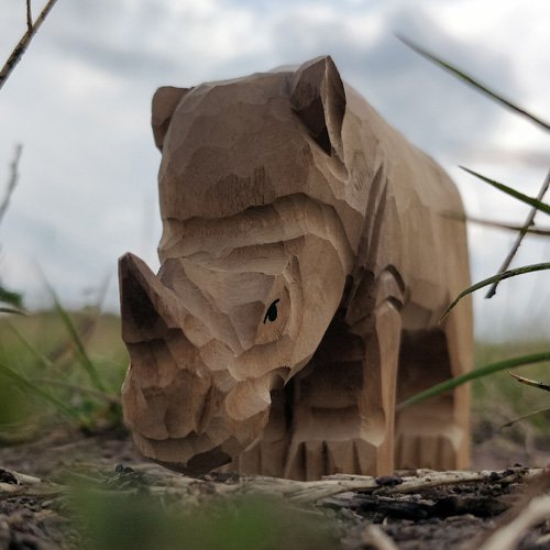 Wudimals® Wooden Rhinoceros Animal Toy