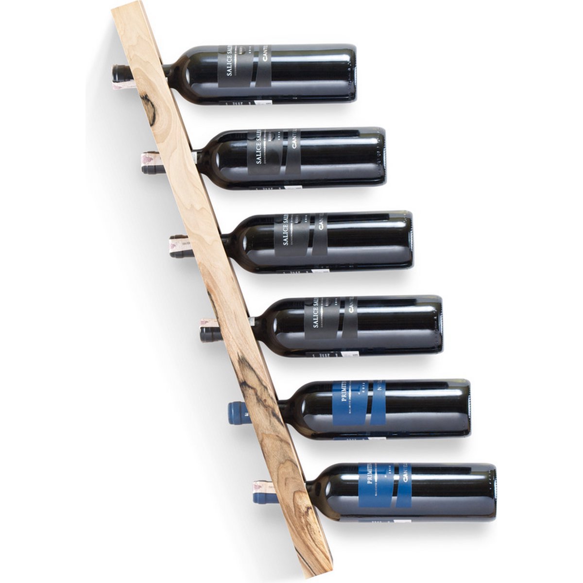 Botellero de Madera para Pared Tu Las™ - 77 x 9 x 4 cm - Porta Botellas de Vino Flotante - Madera de Nogal