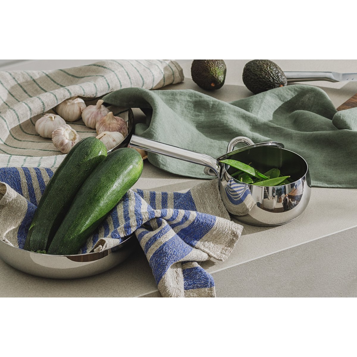 Paño de cocina / Verde musgo nórdico, 100% lino