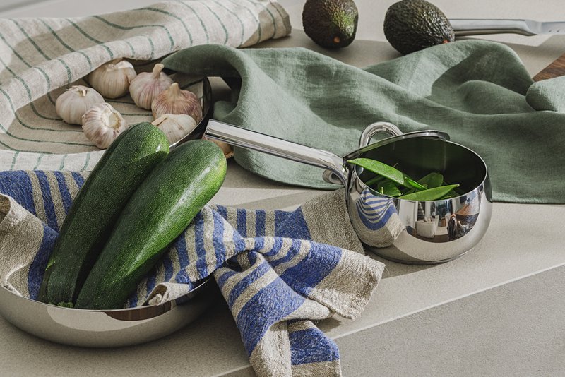 Paño de cocina / Verde musgo nórdico, 100% lino