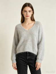 Mohair trui met V-hals REF. 7714