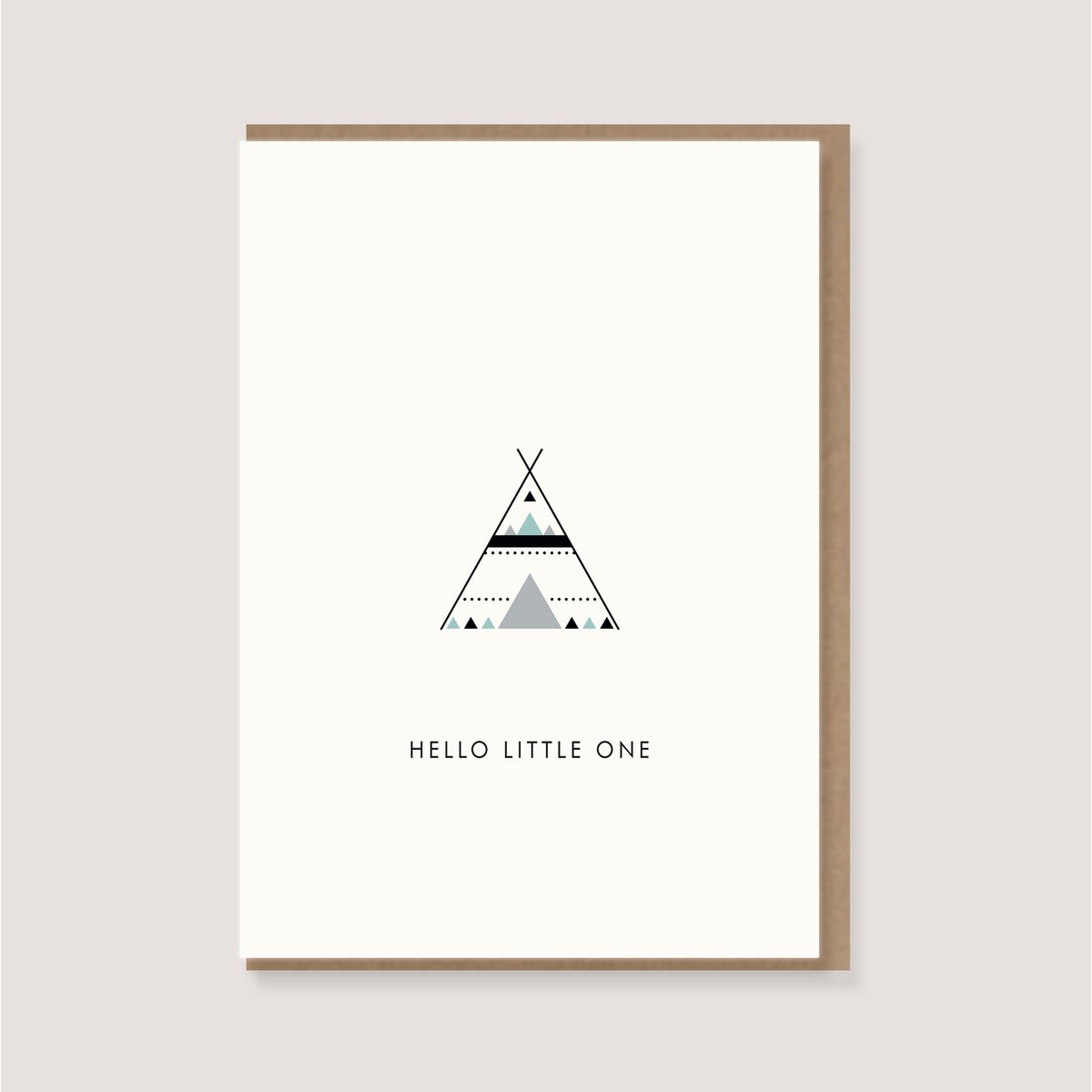 Klappkarte mit Umschlag - "Tipi - Hello Little One"