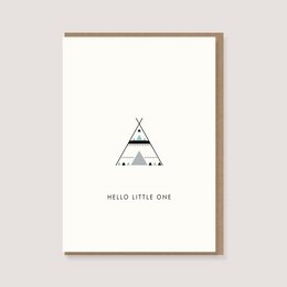 Klappkarte mit Umschlag - "Tipi - Hello Little One"