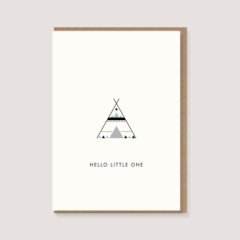 Klappkarte mit Umschlag - "Tipi - Hello Little One"