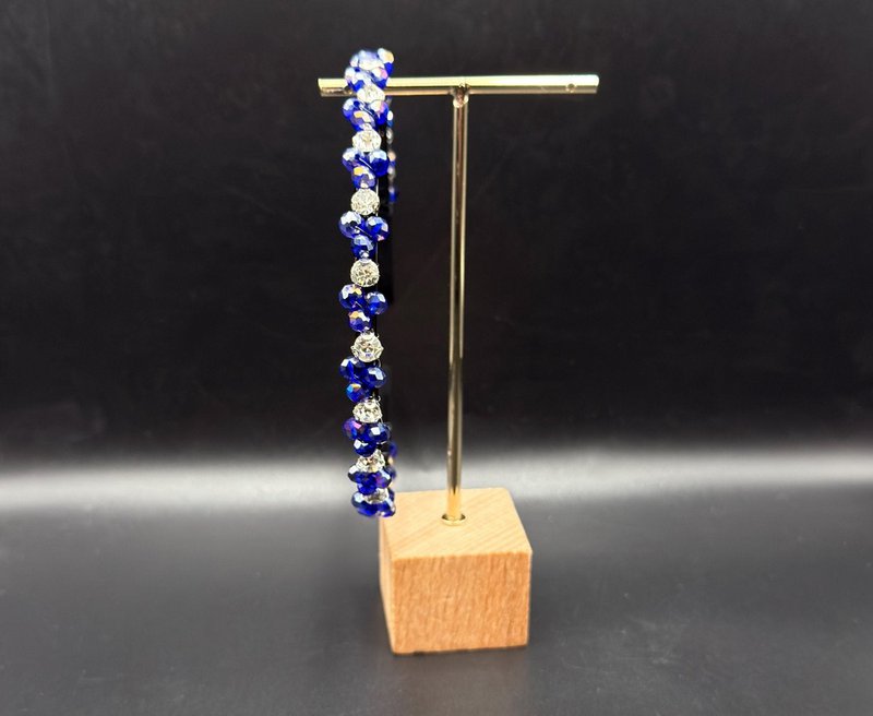 Elegant sapphire blue crystal headband for bridal looks