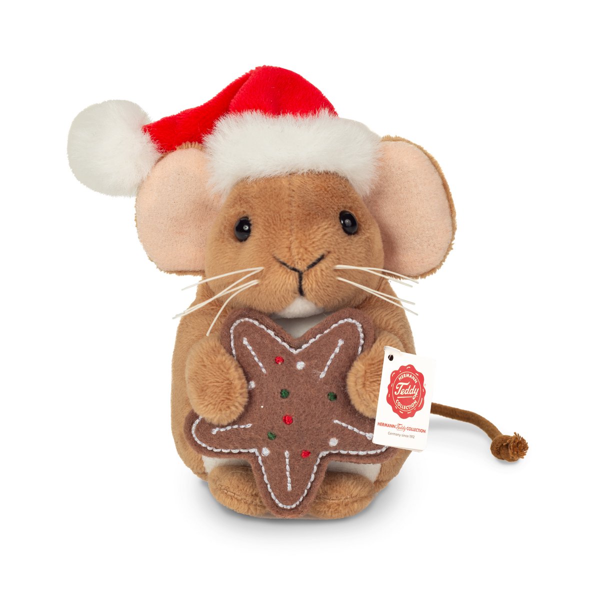 Mouse di Natale con biscotto 11 cm - peluche - giocattolo soft