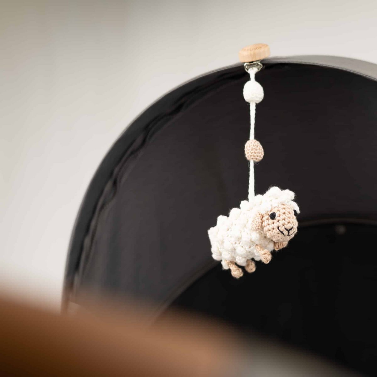 Crocheted play arch pendant sheep DOLLY in white