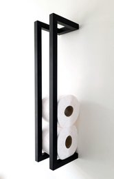 LS COLLECTION® Luksus toiletrulleholder i rustfrit stål - Toiletrulleholder - Rulleholder - Reserverulleholder Sort - Håndklædeholder - Håndklædeholder - Håndklædeholder - Opbevaringsstativ - Stativ - Matsort - Hængende - Selvklæbende - Moderne