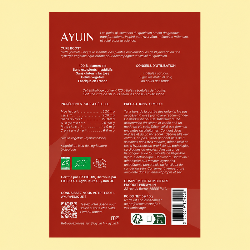 Boost Bio - Vitalität - 120 ayurvedische Kapseln