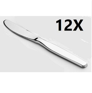 Set von 12 x normalen Dessertmessern, polierter Edelstahl - Liso
