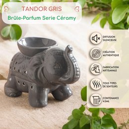 Ceramy series perfume burner - Gray Tandor - Fragrant Atmosphere - Fashionable handcrafted object - Easy aromatherapy