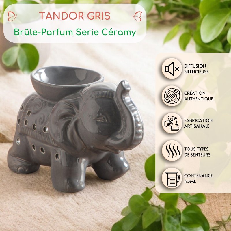 Ceramy series perfume burner - Gray Tandor - Fragrant Atmosphere - Fashionable handcrafted object - Easy aromatherapy
