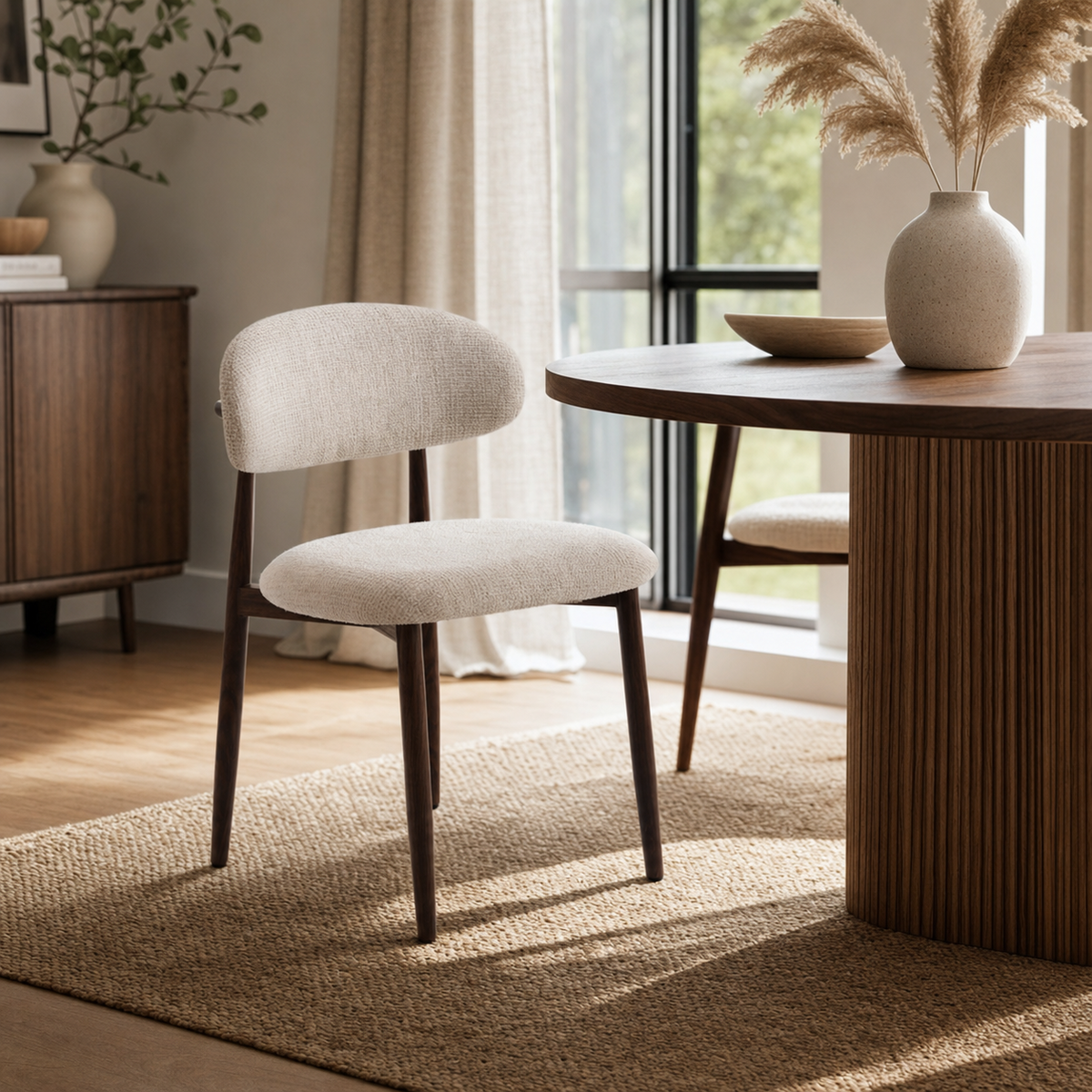 Dining room chair Celia Beige Walnut Santi