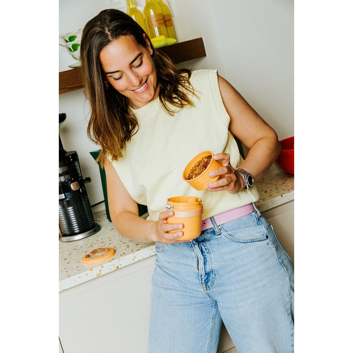 Tylla Duo Breakfast Bowl – Separate Compartments for Granola & Yoghurt On the Go (150ml + 450ml)