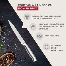 Cuchillo para pan de acero inoxidable 33,5 cm en todo Nirosta