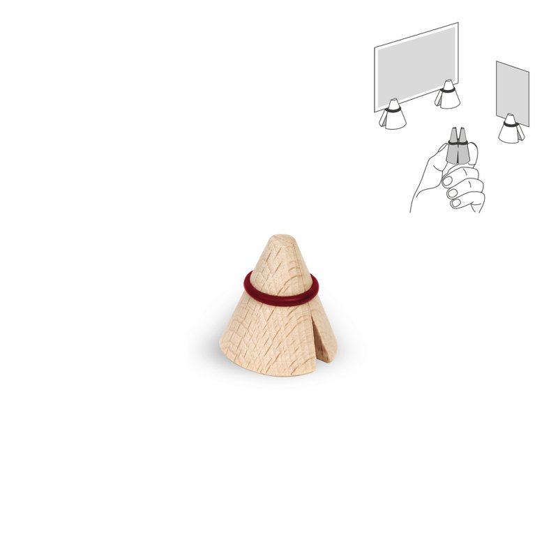 Assortment of 24 "i-cone" wooden photo & memo clips