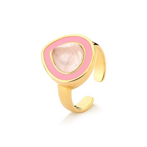 Gelato Tropfenförmiger Ring – Rosenquarz