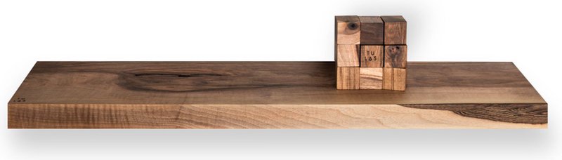 Tu Las™ schwebendes Wandregal aus Holz – 94 x 22 x 4 cm – handgefertigtes längliches Bücherregal – Walnussholz