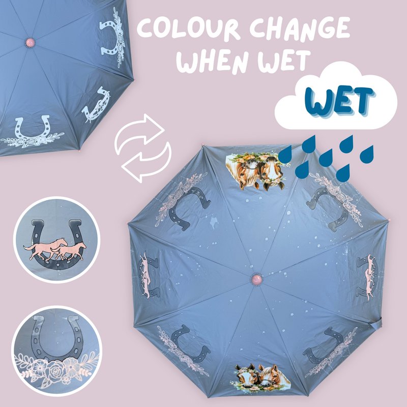 Magic reflector umbrella horse