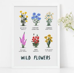 Estampado de flores silvestres