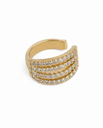 Bold Spark Ear Cuff - Polsino per orecchio con zirconi placcato oro
