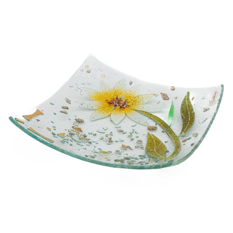 Frasco de empatata en vidrio Murano, favorita de la idea de regalo, decoración de oro floral