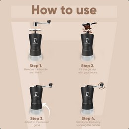 Macinacaffè manuale in ceramica con 8 modalità di macinatura regolabili