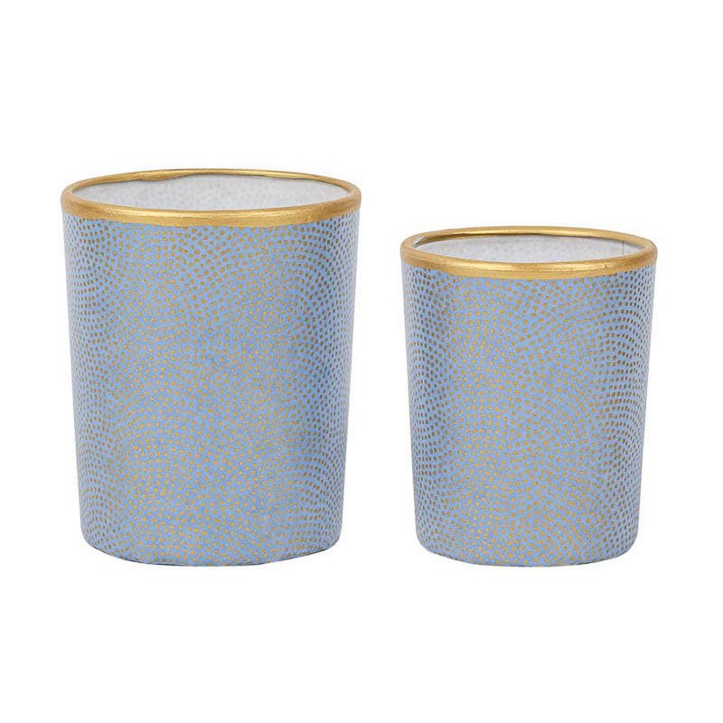 Medium Tealight Holder Made of Glass & Chiyogami Paper | Sugar cloud | Hand made