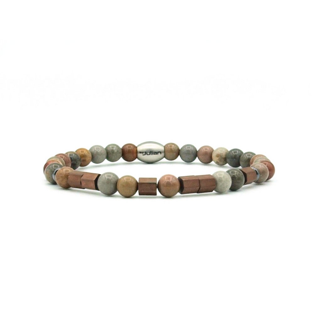 Morse code armband Papa oceaan jaspis
