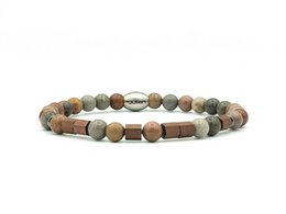 Morse code armband Papa oceaan jaspis
