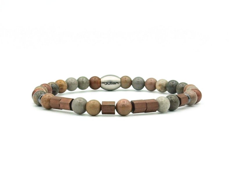 Morse code armband Papa oceaan jaspis