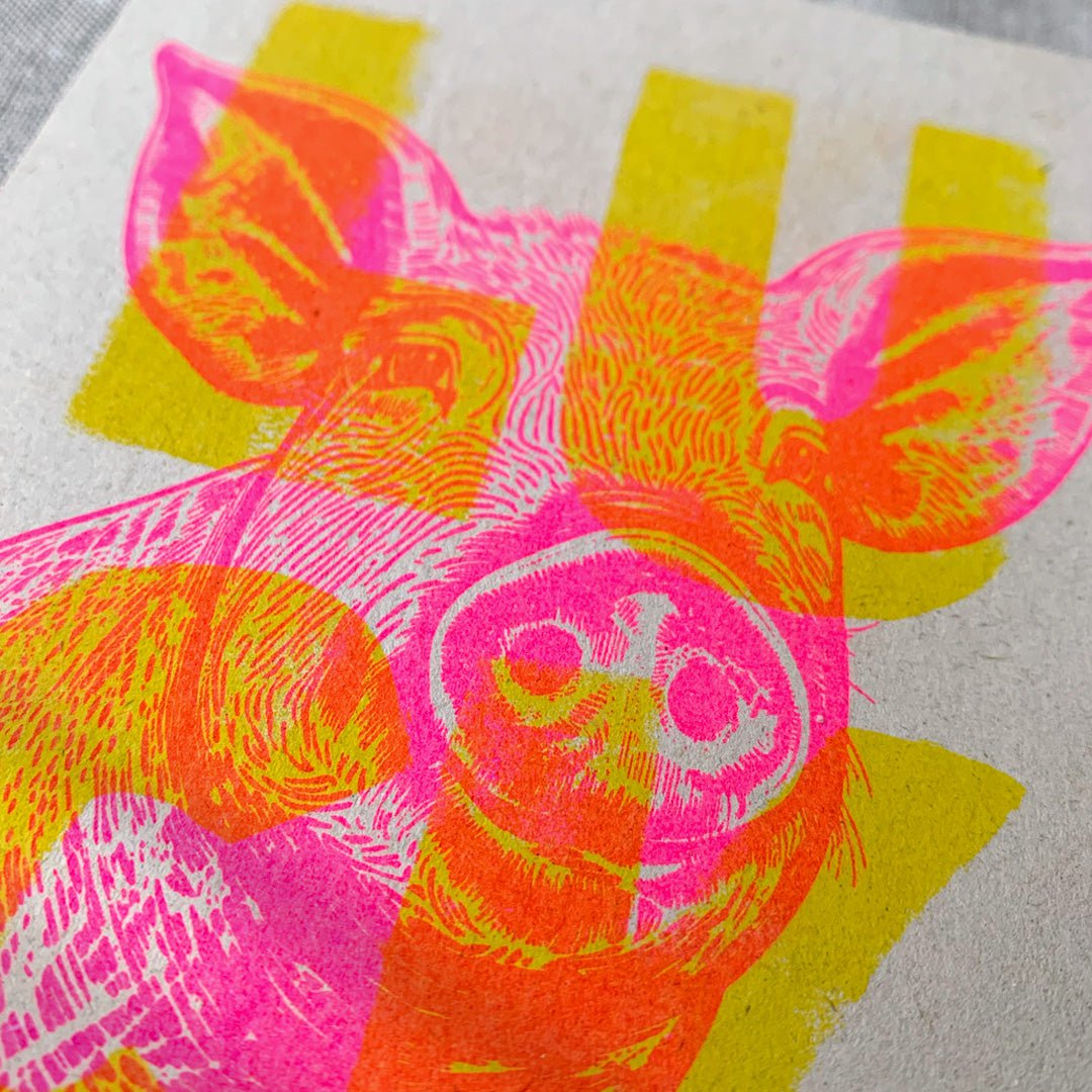 Postcard / Pig / Luck / Risography