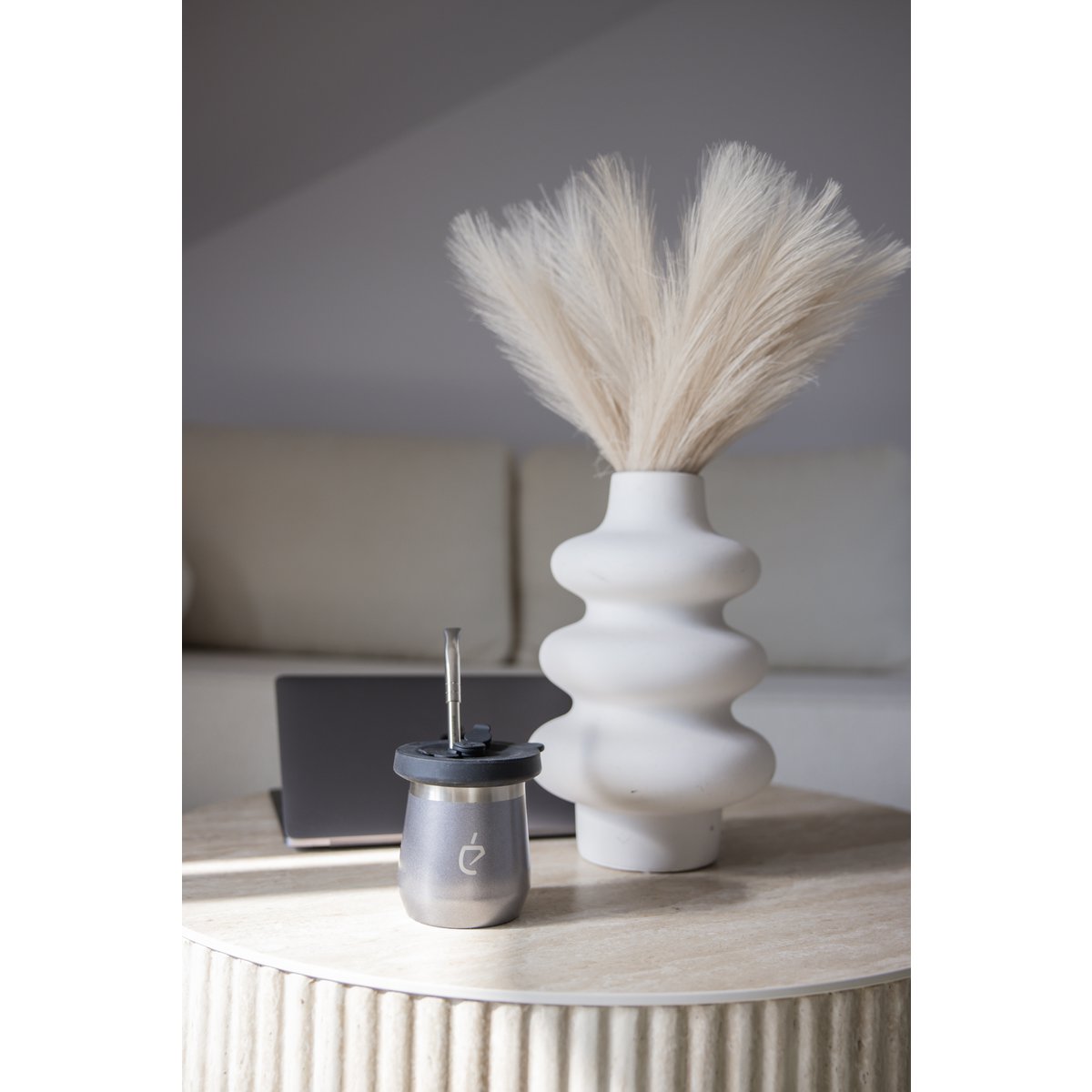 Yerba Mate Set Termolid DualFlow PRO – Gris cendré | Un Mate®