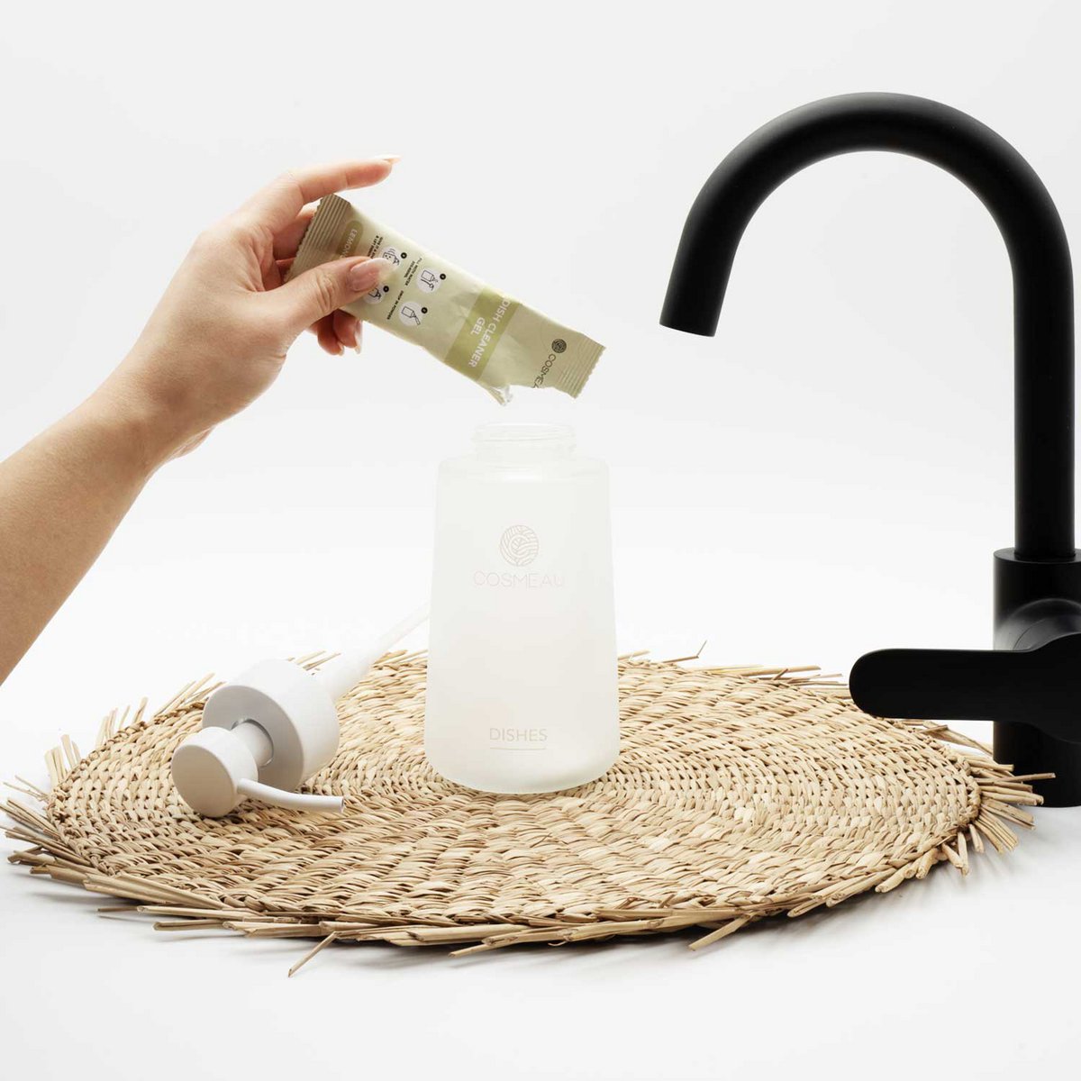 Cosmeau Dish Soap Dispenser Frosted Glass