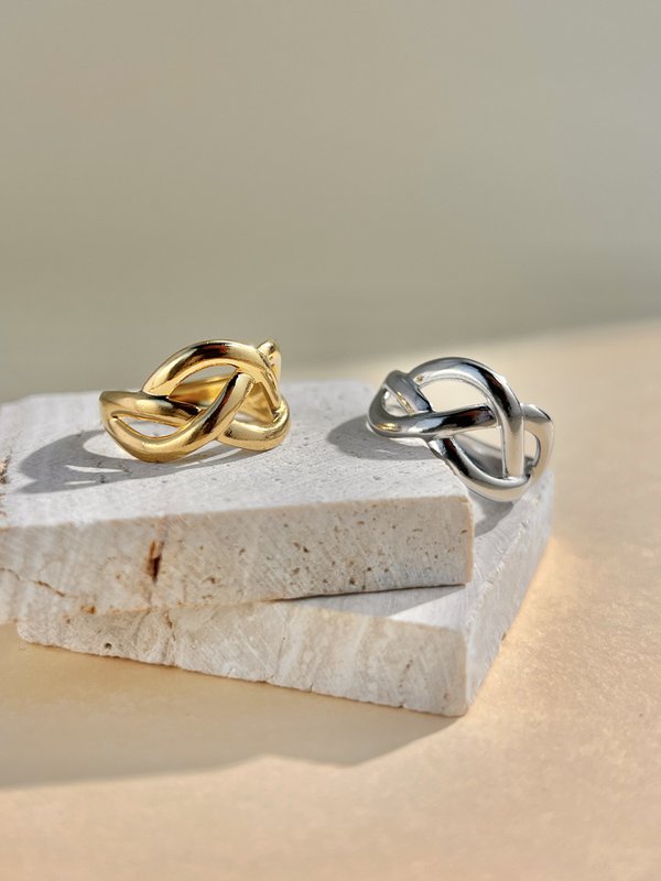 Moderne designerring verstelbaar staal verstelbaar