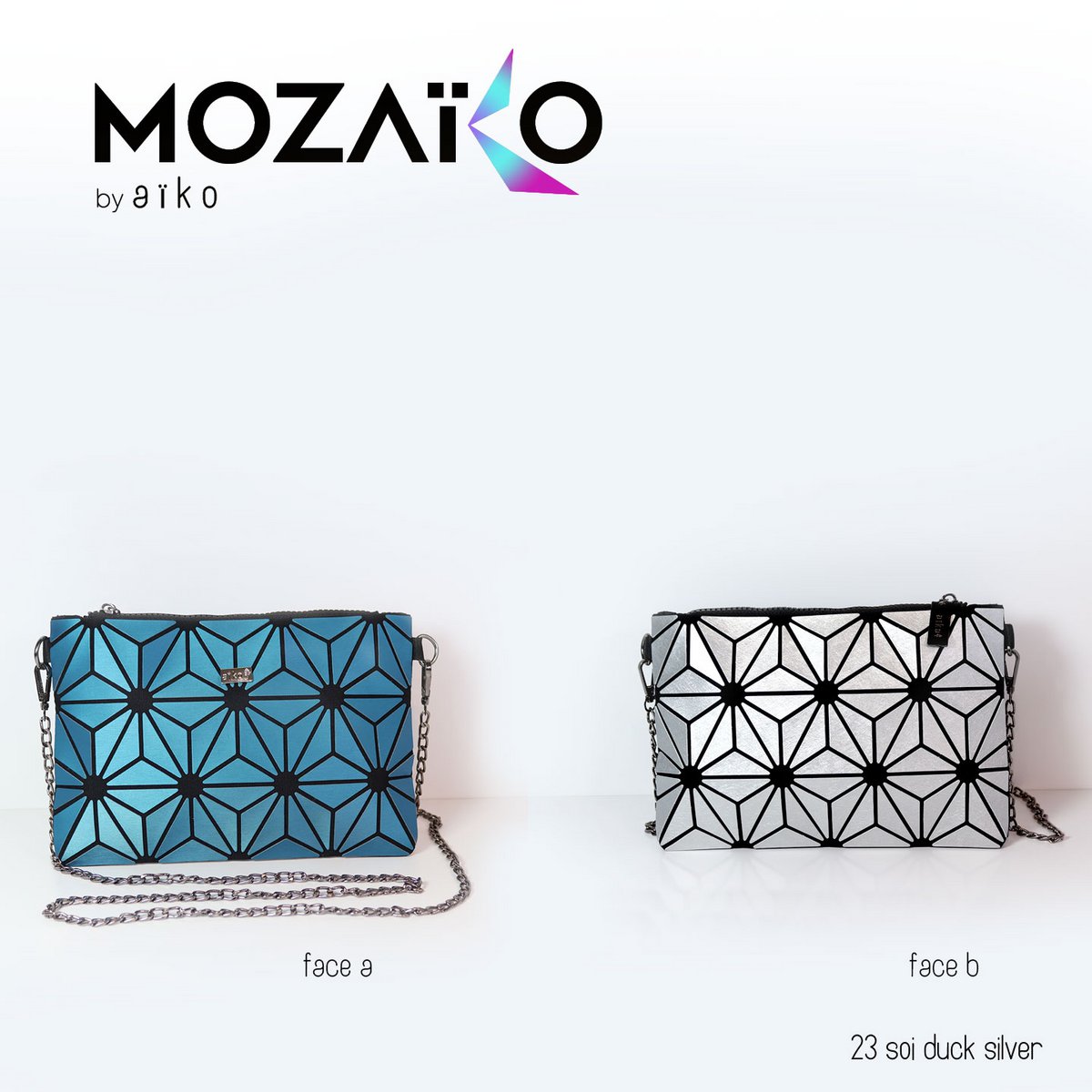 AIKO 23SOIDUCKSILVER Handbag, Micro bag, Two-tone clutch