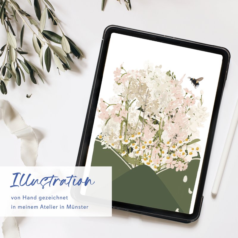 Busta per cartolina con fiori