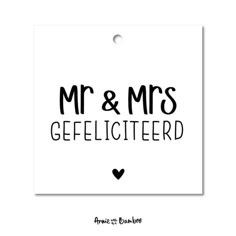 Cadeaulabel - Mr & Mrs
