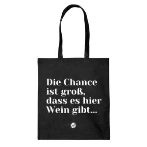 Cotton bag – there is a good chance that there is wine here (German version)