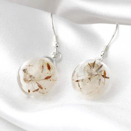 Echte paardenbloemoorbellen - 925 sterling zilver - elegante bloemensieraden - OHR925-12