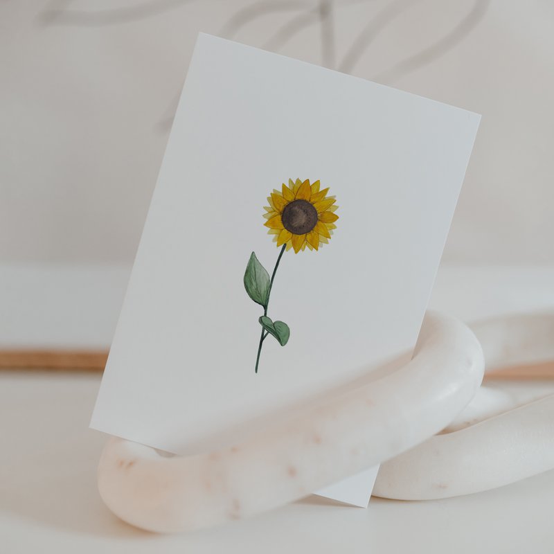 Watercolor card Sunflower (PU = 10 pieces)