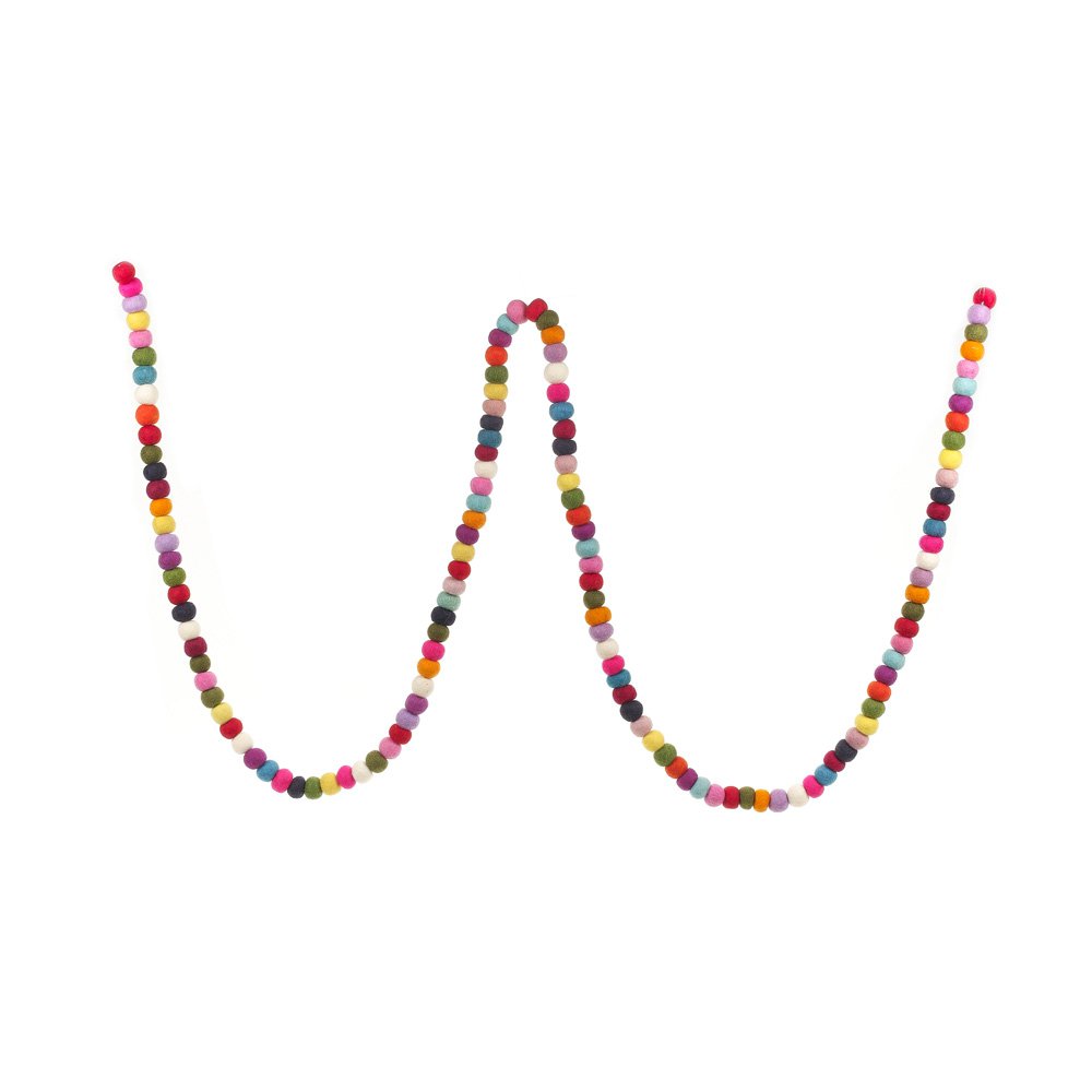 Handmade Biodegradable Felt Tinsel Bubble Garland Christmas Tree Decoration