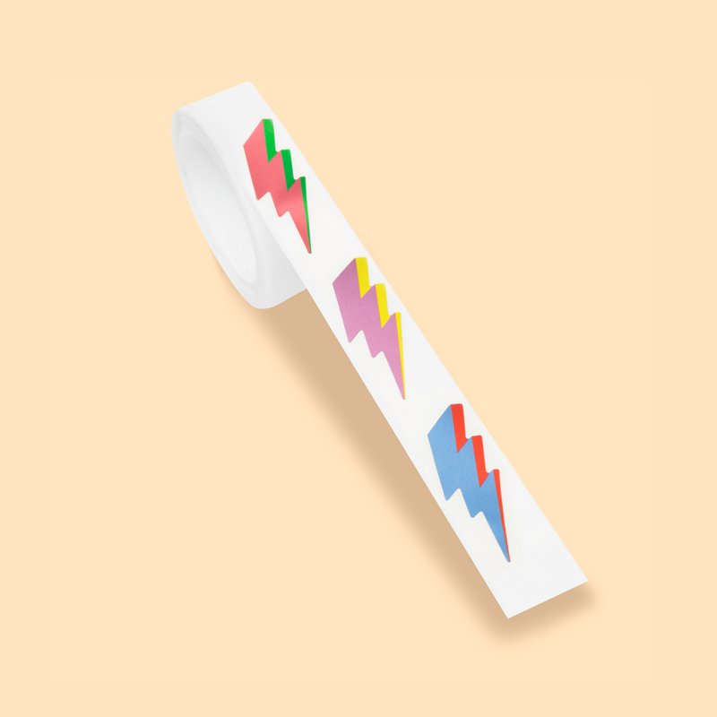 Sticker on a roll - Fash lightning - PET material