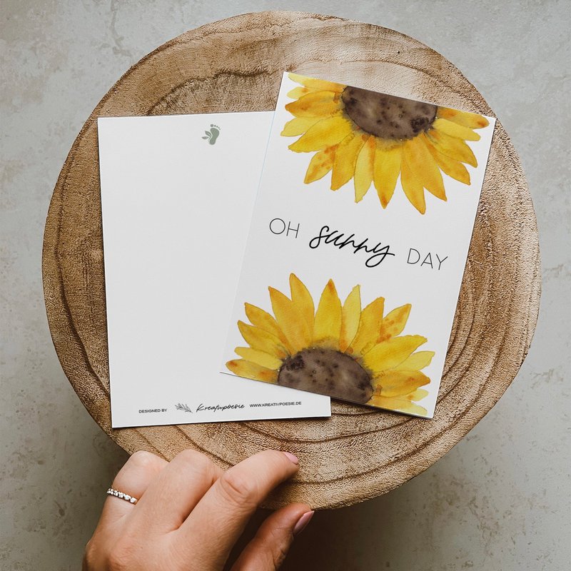 Ansichtkaart »zonnebloem«, DIN A6, gerecycled papier