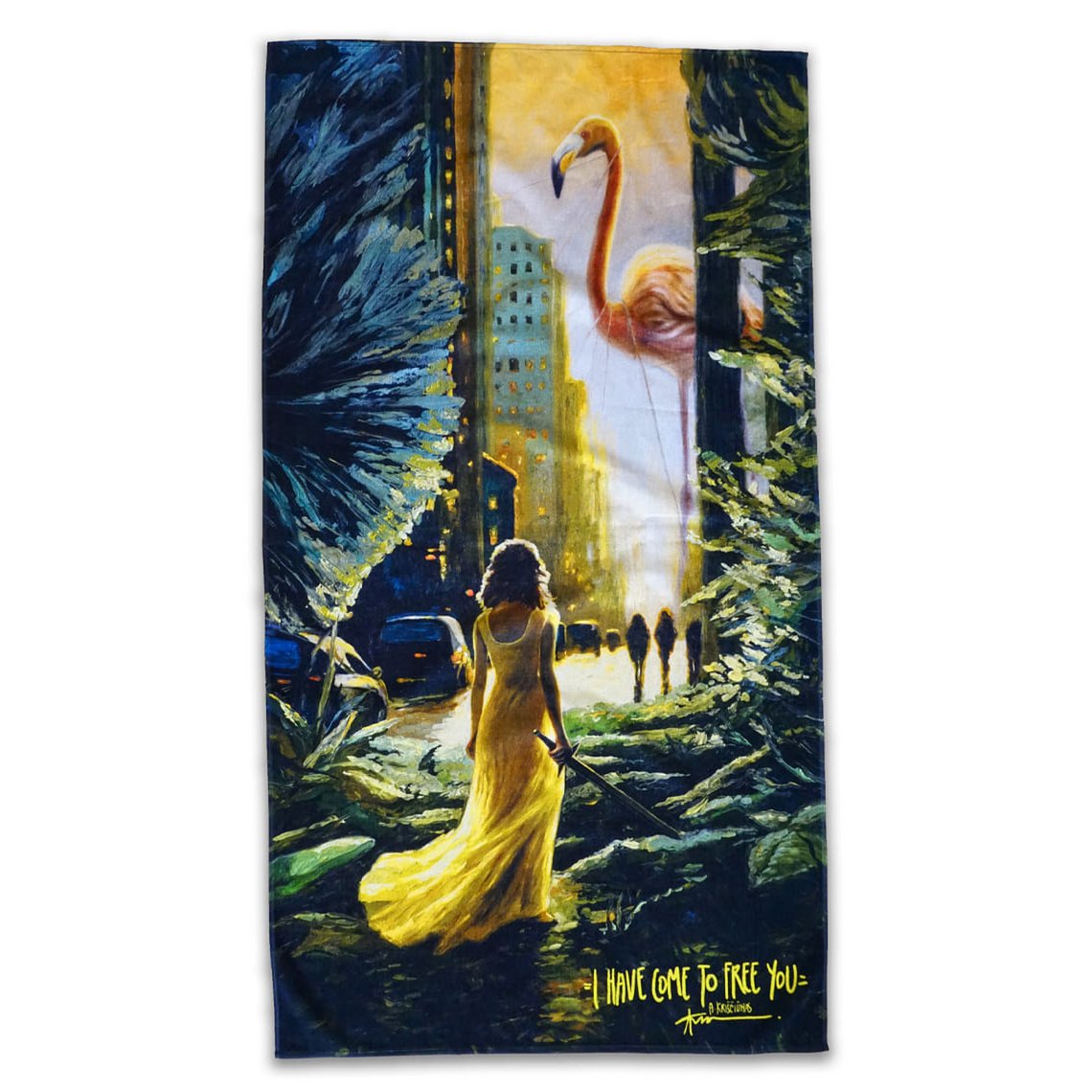 Beach Towel I Have Come To Free You - Algis Kriščiūnas