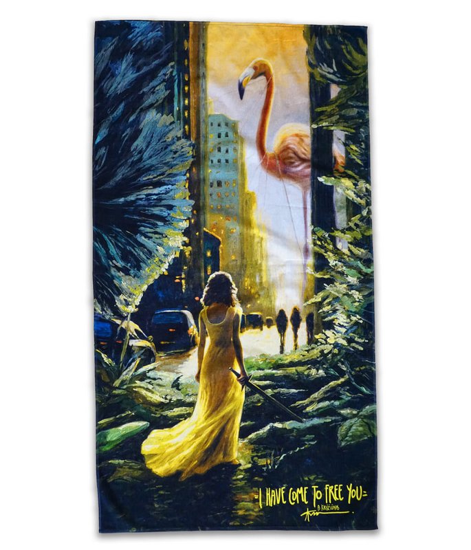 Beach Towel I Have Come To Free You - Algis Kriščiūnas